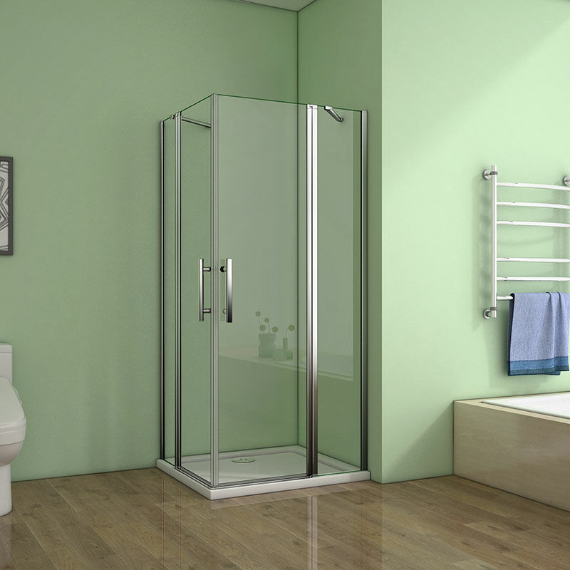 B.100x80xH.195cm 6mm nano glas Eckeinstieg Duschkabine Duschabtrennung Schwingtür Dushe Ohne Duschtasse