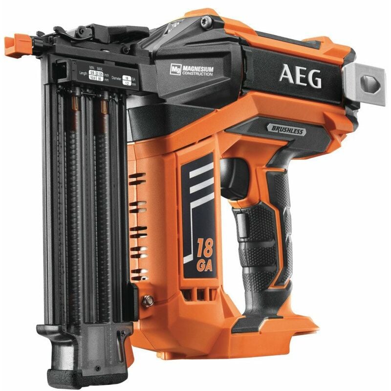 

Clavadora de acabado 18Ga Brushless 18V sin batería ni cargador 1,2 mm (15 a 55 mm de longitud) - B18N18-0 - AEG