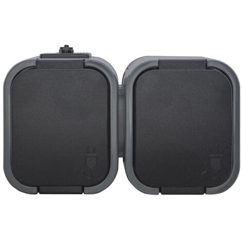 B2 ENCHUFE INDIVIDUAL N/TZ/U IP54 + INTERRUPTOR GRIS/NEGRO - E+9001579