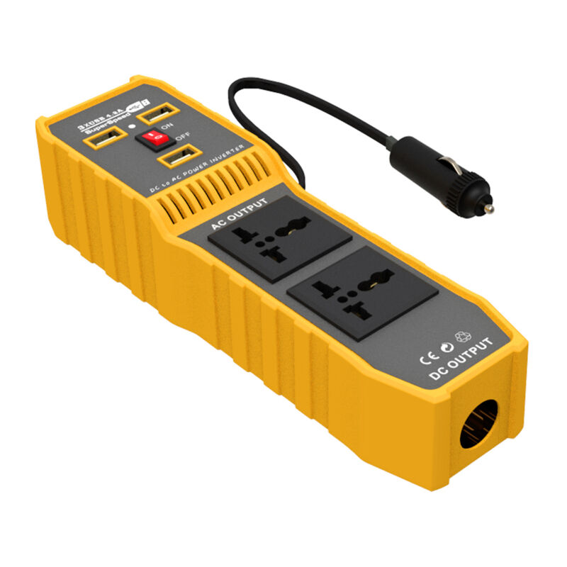 Onduleur de voiture à onde sinusoïdale modifiée haute fréquence vers convertisseur CA 220 V avec 3 ports USB et 2 prises allume-cigare