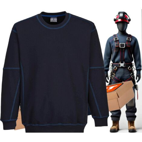 B318 - Zweifarbiges Sweatshirt, Marineblau/Blau, XXL