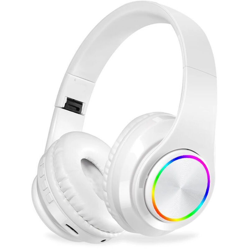 

B39 RGB Luminous Wireless BT 5.0 Auriculares para juegos Auriculares estereo Auriculares plegables Auriculares Mic,blanco