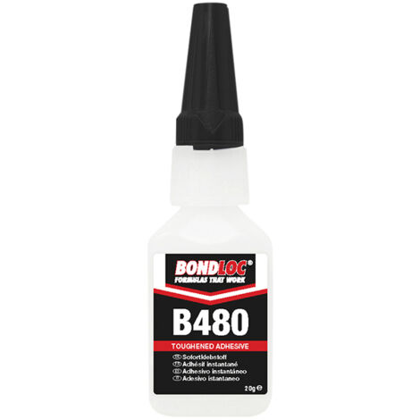 B480 Black Rubber Toughened Cyanoacrylate 20g