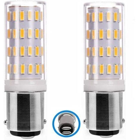 Ba15d LED Ampoule, 5W 12V-24V, Équivalent 50W Blanc Chaud 3000K, Lot de 2