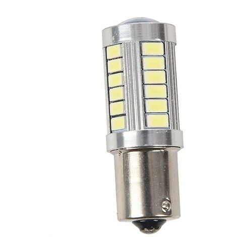 WOOSIEN Ba15s 12 V weiße LED-Standlicht-Blinker-Auto-Glühbirne 1156 P21 W Silber 33 LEDs