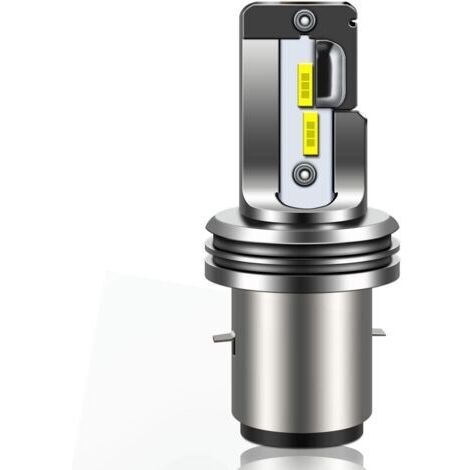 Ba20d LED Phare Ampoule 12V 18W Feu de route/croisement 6000K Lampe Blanc froid pour Scooter Moto, 1 Pièce