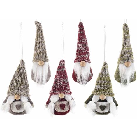 Babbi Natale in Stoffa da Appendere Set 12 Addobbi Natalizi per l'Albero di Natale e la Casa Palline per Albero di Natale