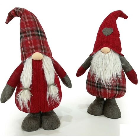 Babbo babba natale lui lei folletto gnomo H65 addobbi natalizi  decorazioni casa