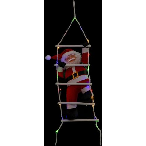 Babbo natale arrampicatore con scala a led h.60cm - Feeric lights & christmas