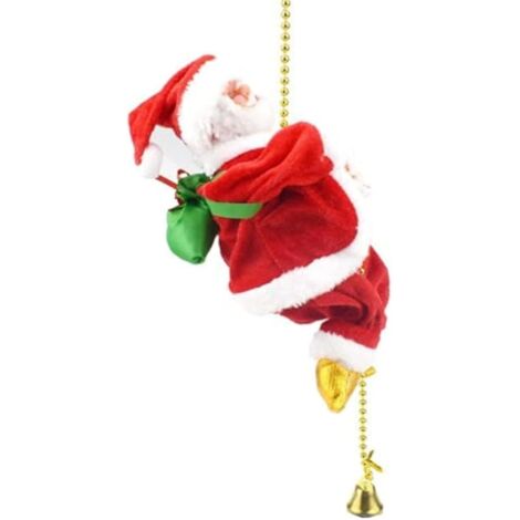 Babbo Natale che si arrampica, decorazione natalizia da 9 pollici, decorazione natalizia, decorazione che si arrampica su e giù, figura di perline che si arrampica, decorazione natalizia