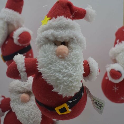 Babbo natale cm 16 6pz rosso da addobbi decorazioni per albero di natale