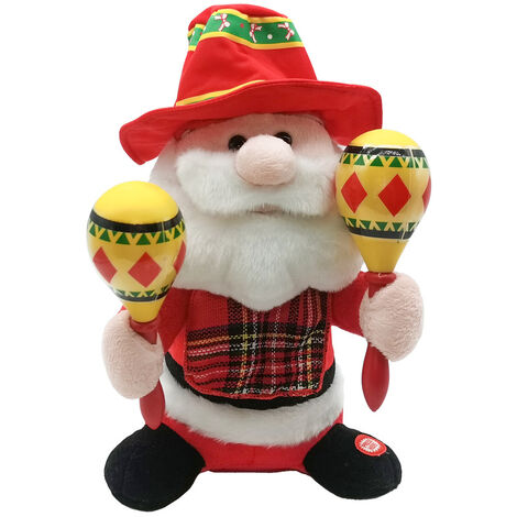 Babbo natale con maracas con movimento e musica decorazioni addobbi natalizi idea regalo bambini