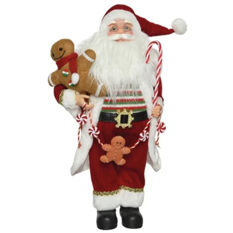 Babbo Natale con pan di zenzero e bastoncini H 30