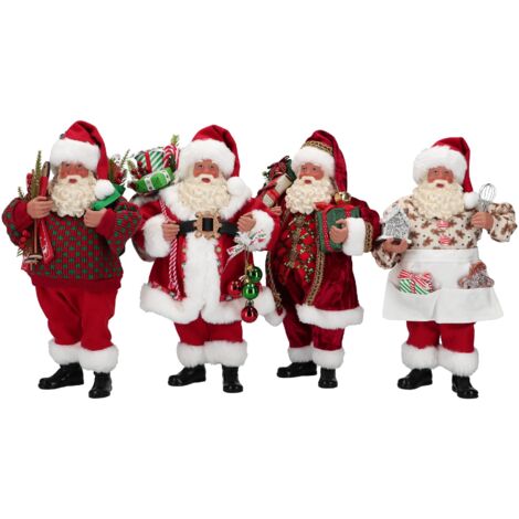 Babbo Natale decorativo color rosso e bianco decorazione natalizia h 38 cm