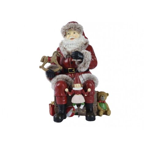 BABBO NATALE DECORATIVO CON GIOCATTOLI KAEMINGK PER ARREDO FESTIVO