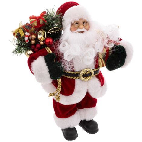 Babbo natale di velluto rosso 30 cm - Feeric lights & christmas