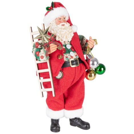 Babbo natale" George" rosso in poliestere per decorazioni natalizie -Con dolci