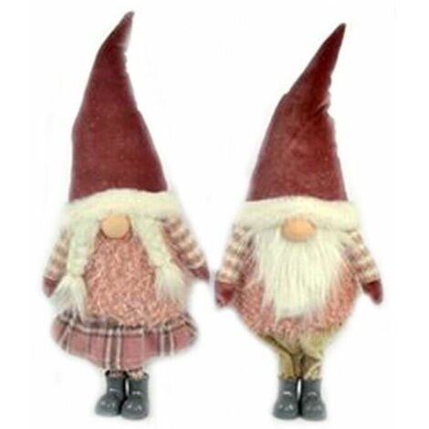 Babbo Natale gnomo decorazioni addobbi natalizi con cappello idea regalo lui o lei cm 42   casa vetrina negozio - lui o lei: lei