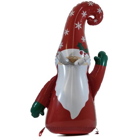 Babbo Natale Gonfiabile da casa Giardino interno esterno albero di natale cm 106 gnomo elfo decorazione addobbo natalizio che saluta