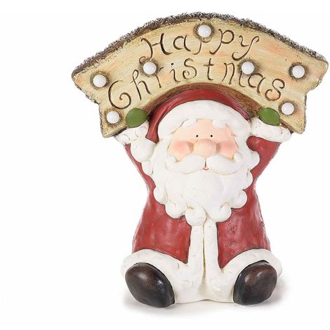 Natale Idea.Babbo Natale In Ceramica Con Scritta Luminosa Idea Regalo 7442202040010