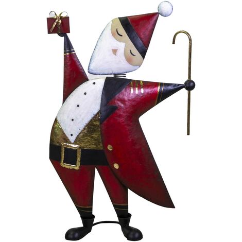 Babbo natale in metallo rosso cm 70,5x23xh110