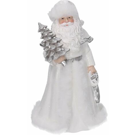 Babbo natale in resina bianco cm 14x12xh23