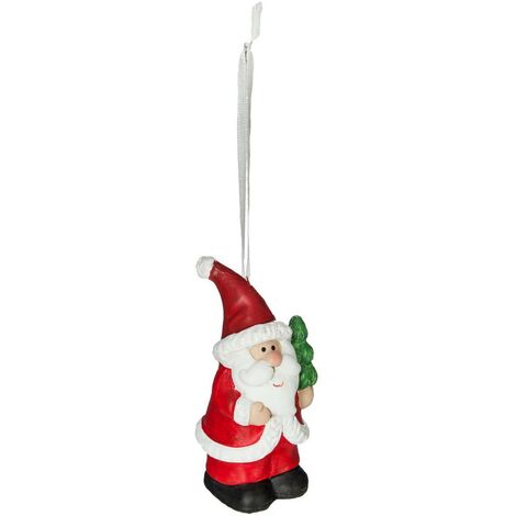 Babbo Natale pupazzo di neve soggetto H.8cm in ceramica - Fir - Feeric lights & christmas