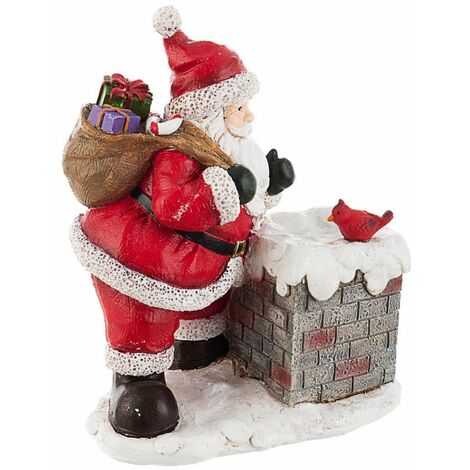 Babbo Natale pupazzo "Sporty" da camino con vestito Rosso per Interni ed Esterni h 16,2 cm