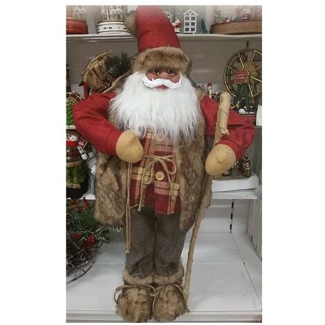 Babbo Natale rosso da addobbi natalizio per vetrine decorazioni da casa bambini