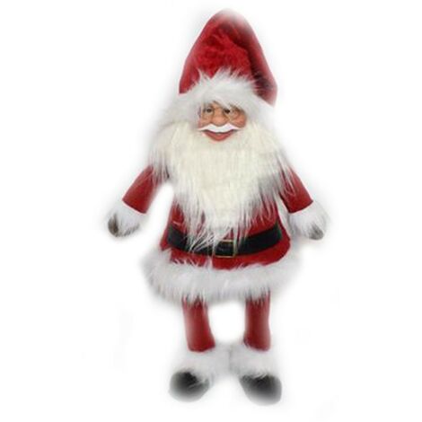 Babbo natale rosso decorazioni di natale con barba bianca molleggiante addobbi decorazioni vetrina idea regalo bambini h60
