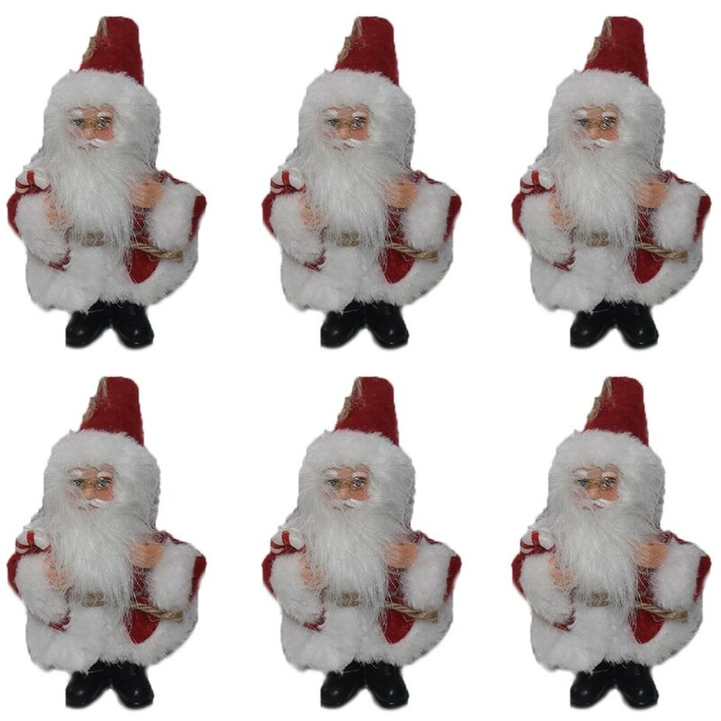 Babbo Natale Rosso Set Da 6 Decorazioni Addobbi Natalizie Per Albero Di Natale 12 Cm Idea Regalo Per Natale Capodanno Festività 