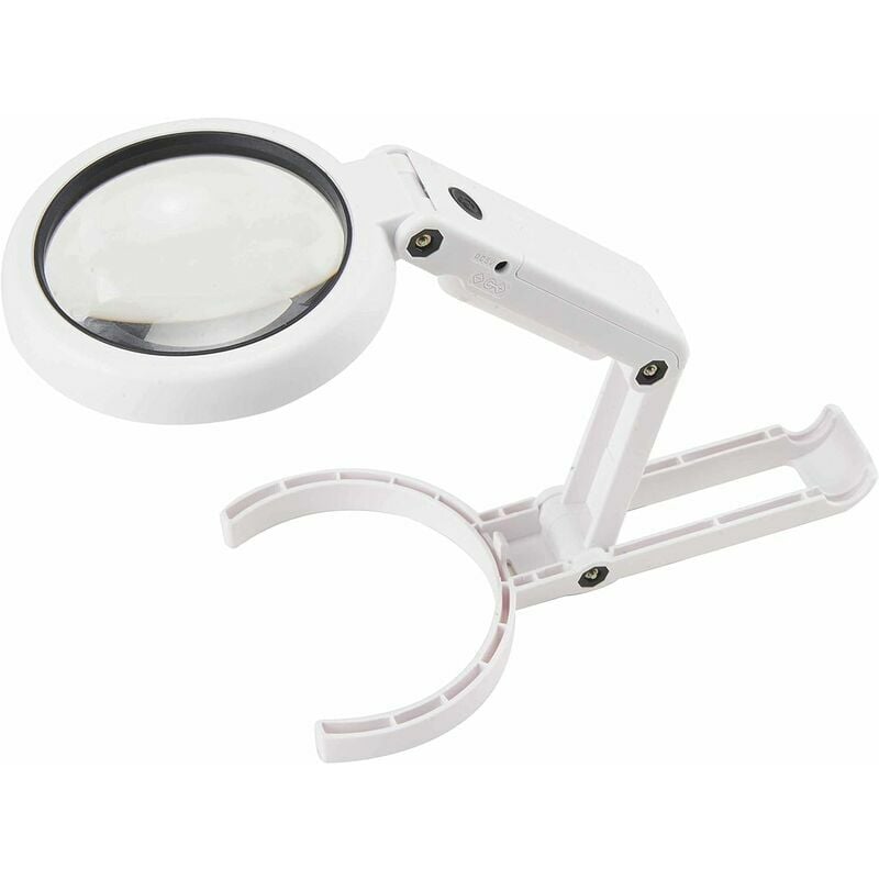 Hoopzi - Babimax 5X 11X Handheld Magnifier with 8 led Light, Reading Magnifier, Table Magnifier with Foldable Stand, for Reading, Inspection,