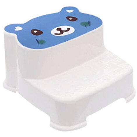 Baby 2 Step Stool High Strength Large Load Bearing Double Slip Proof Toddler Double Up Step Stool for Bathroom Kitchen Ocean Blue