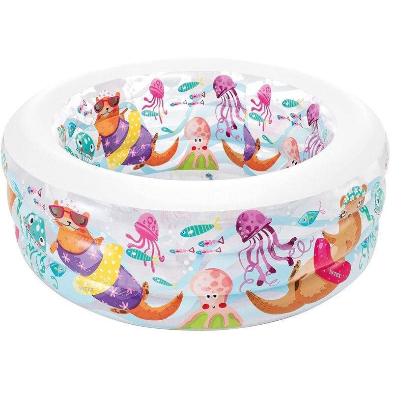 Trade Shop - Piscina Baby Aquarium Gonfiabile Multicolore 152 X 56Cm Per Bambini Estate 58480 -