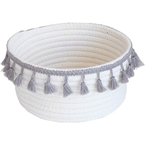 Baby-Aufbewahrungskorb, Dekokorb aus natürlichem Baumwollseil, kleine Aufbewahrungsbox, Organizer für Kinderzimmer, Wohnzimmer, Büro