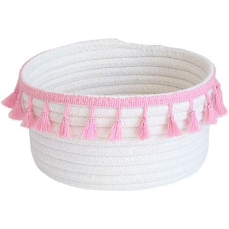 Baby-Aufbewahrungskorb, Dekokorb aus natürlichem Baumwollseil, kleine Aufbewahrungsbox, Organizer für Kinderzimmer, Wohnzimmer, Büro