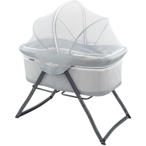 Baby Babybett BEBITO Reisebett Beistellbett mit Moskitonetz und Tragetasche - Grau