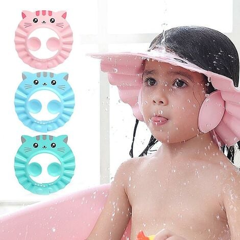 Whale Pattern Bonnet de douche Bonnet de bain Chapeau Protection de bain  pour bébés enfants nourrissons enfants tout-petits (bleu)