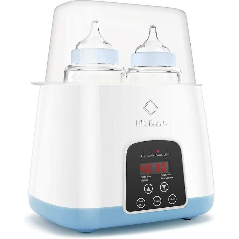 Crea - Baby Bottle Warmer & Bottle Sterilizer, 6 In 1 Double Bottle Warmer For Breast Milk, Baby Food Heater With Lcd Display Accurate Temperature