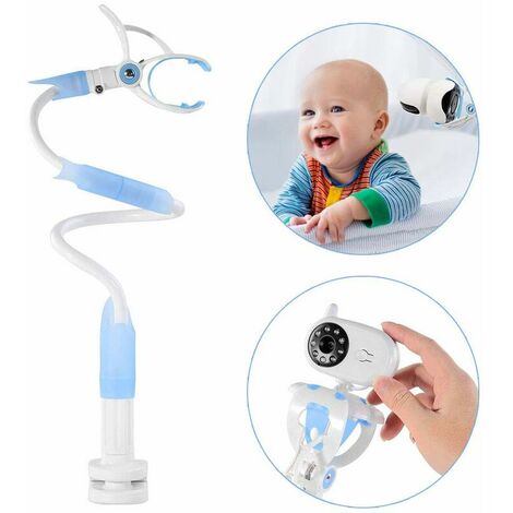 Baby Camera Bracket, Baby Monitor Bracket Universal Camera Bracket Adjustable Flexible Nursery Baby Monitor Bracket Camera Bracket Compatible with Most Baby Monitors (Blue)