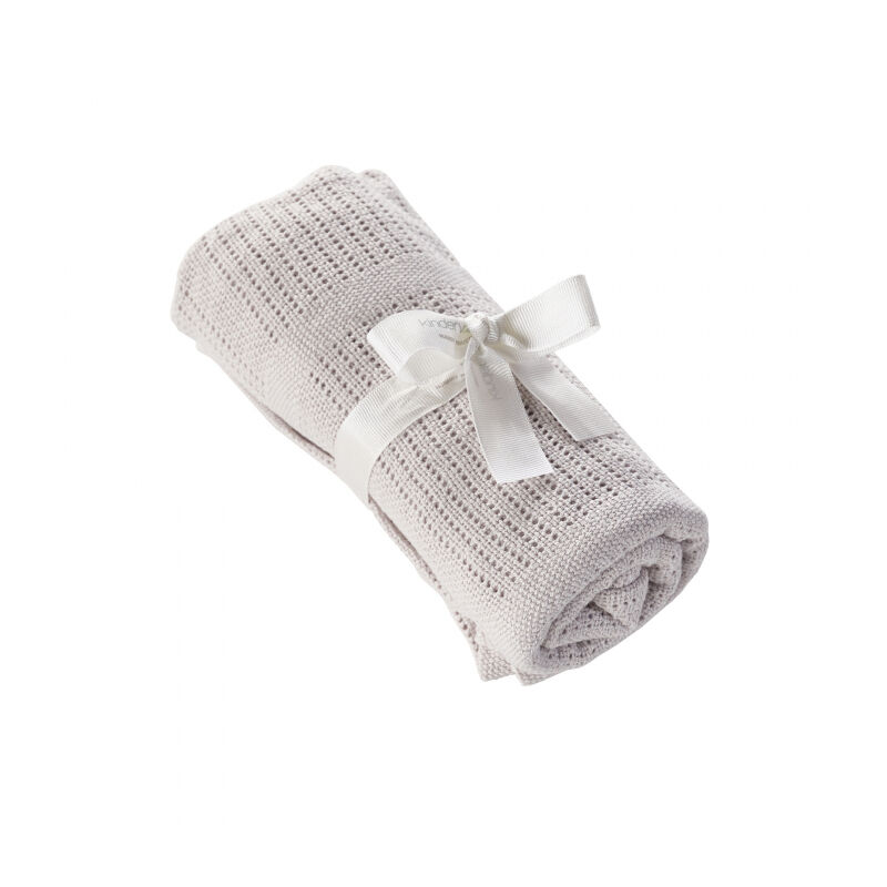 Baby Cellular Blanket Grey | Super Soft & Luxurious Baby Blanket - White