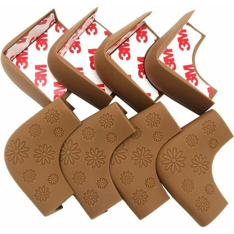 Baby Corner Protectors, 8 PCS Brown Silicone Table Furniture Corner Safety Corner Protectors