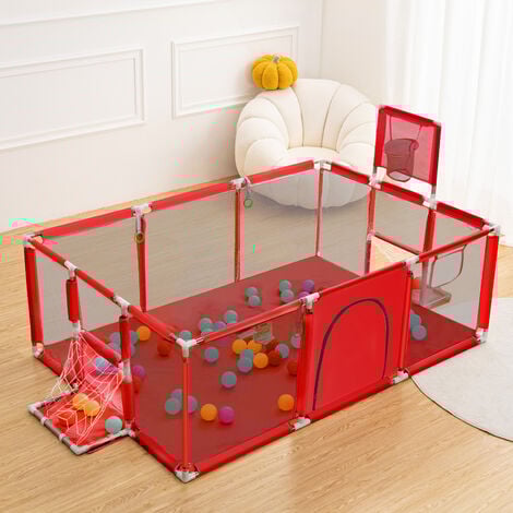 Baby-Laufstall Spielhof Outdoor Indoor Kids Activity Center 180x122x64CM Rot Hasaki