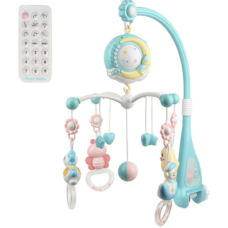 Haloyo - Baby Mobile Musik Babybett mit Timing-Funktion Projektor und Licht,Baby Hängende Spielzeug,Spieluhr Baby Mobile für Bett,Baby