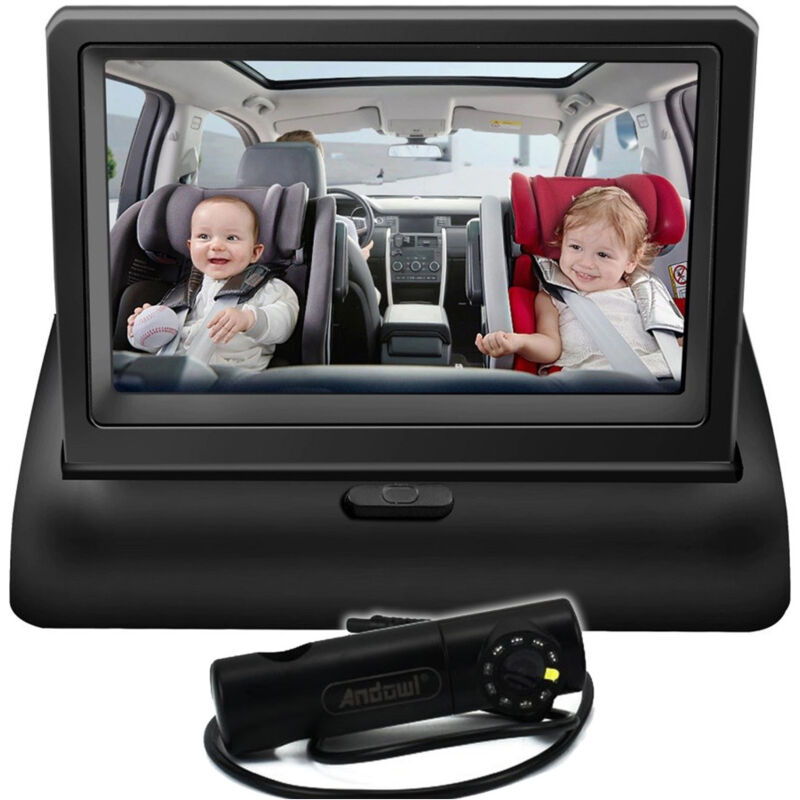 Image of Trade Shop Traesio - Andowl - Baby Monitor Di Sicurezza Lcd Full Hd 1080p Q-ca805 Da 4,5' Per Cruscotto Auto -
