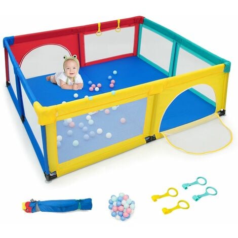 Baby Playpen Portable Large Safety Infant Activity Center W/ 50 PCS Ocean Balls