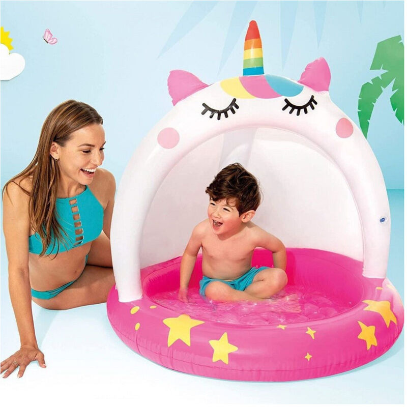 Trade Shop - Piscina Baby Pool Caticorn 102X102Cm Gioco Estivo Gonfiabile Per Bambini 58438 -
