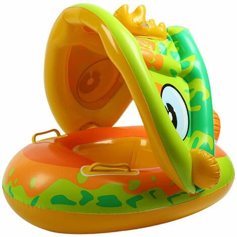Baby Pool Float with Canopy, Dinosaur Infant Swimming Floaties for Age1-4 Years Old