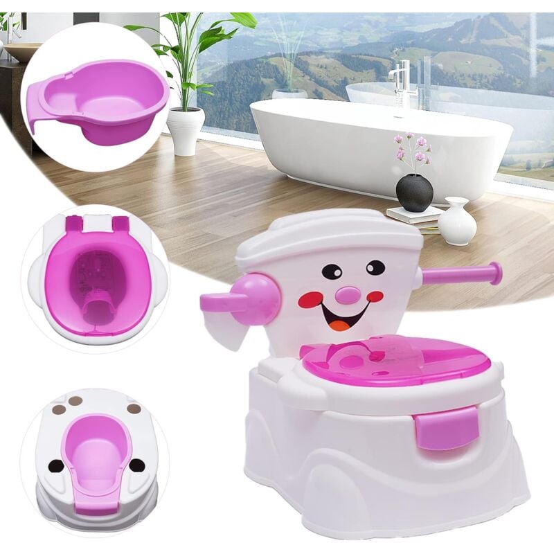 Gojoy - Baby Potty Potty Training Baby Toilet Trainer Design de Dessin Animé Siège de Toilette Oreiller Doux Amovible Avec Porte-Papier Pour Garçons