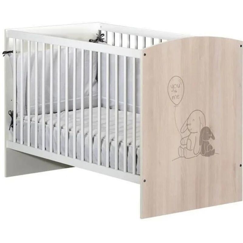 Les Tendances Baby-price Lapinou Babybett Weiß 120x60 Cm Verstellbar